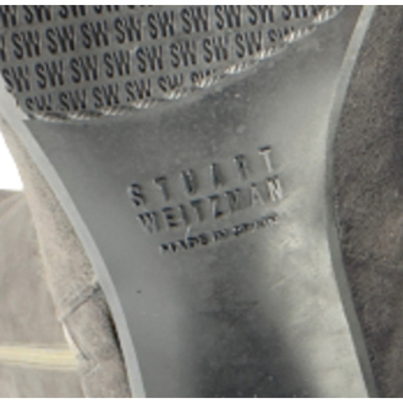 Stuart Weitzman Dark Gray Suede Over The Knee Thigh High Heeled Boots US 7 - Picture 10 of 13